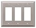 Amerelle 163RRRBN Century Brushed Nickel Steel 3 Rocker Wallplate