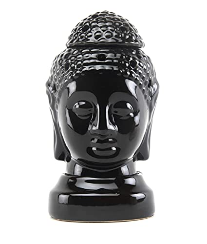 Image of HS HINDUSTANI SAUDAGAR Noir Bodhi Ceramic Aroma diffusers Electric Oil Camphor Burner for Home Essentials Oils Kapoor dani for Office Meditation Bedroom Ideal for Aromatherapy decor and Gift