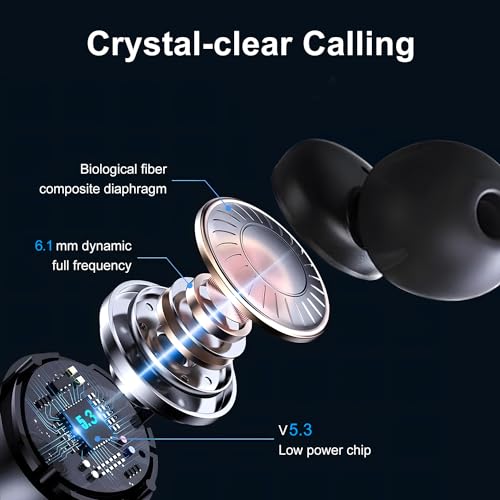 Bluetooth Headset, Wireless Bluetooth Earpiece With 400mAh Charging Case,150 Hours Talktime Hands Free Noise Canceling Headphones for iOS Android Cell Phone, Built-in Mic for Trucker, Office. - Image 5