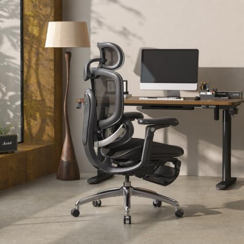 Image of SIHOO Doro C300 Pro V2 Ergonomic Office Chair with Footrest, Jet Black | Full-Body Adaptive Support, 8D Armrests & Breathable Mesh, Comfy High Back Computer Desk Chair for Long Hours, 135 Recline
