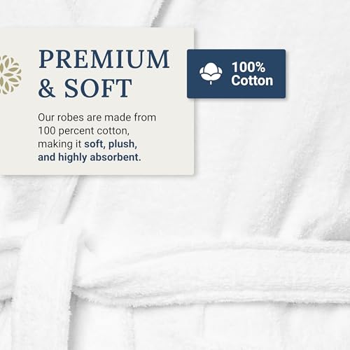 Ben Kaufman Hooded Velour Robe - Unisex Cotton Kimono Bathrobe for Men & Women, Luxury Hotel Spa Soft Plush & Lightweight - 1PK3