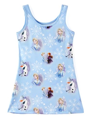 Image of Disney Stitch Princess Frozen Elsa Minnie Mouse Girls Tank Dress Sleeveless A-Line Sundress Summer Beach Clothes 2-9 Years