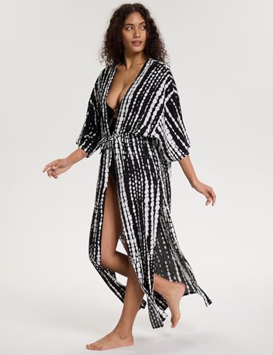 Women's Long Kimono Swimsuit Coverups Open Front Casual Loose Beach Cover Up Cardigans for Swimwear4