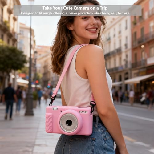 Funda silicona para cámara Sony ZV-1F ZV-1 II rosa miniatura 2
