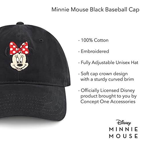 Image of Disney Minnie Mouse Dad Hat, Cotton Adjustable Baseball Cap with Curved Brim