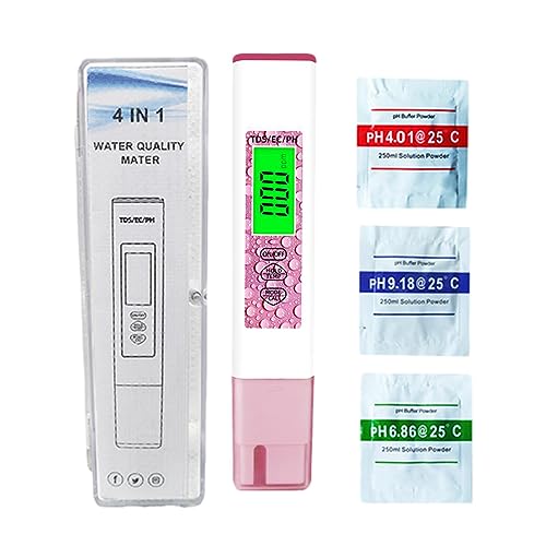 tongfeng Probador de calidad del agua, prueba de pH 4 en 1, medidor de TDS de agua, pH preciso, TDS, conductividad, medidor de temperatura para acuario