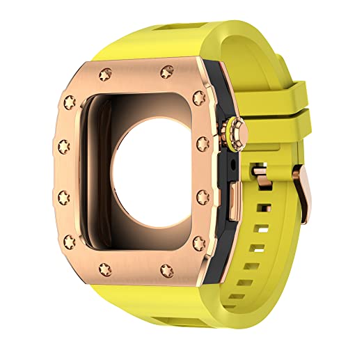 Bracelet en caoutchouc métallique pour iWatch SE 44mm style sport urbain