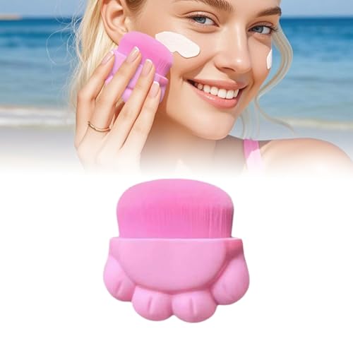 Sunscreen Applicator - Cute Cat Paw Design Sunscreen Brush With Protective Cover, Sun Lotion Sunscreen Applicator for Kids &amp; Adults, Beach Vacation Essential for Sun Protection (Pink)