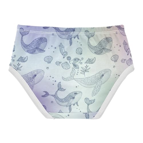 Toddler Girls Underwear 2t Cotton Little Girl Panties Fancy Kids Briefs Undies Cute Whales Pastel2