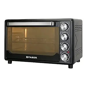 Faber FOTG 34L Bk Double Glaze,Oven Toaster Griller-with Auto-shut Off & Ready Bell,with Tungsten heat el