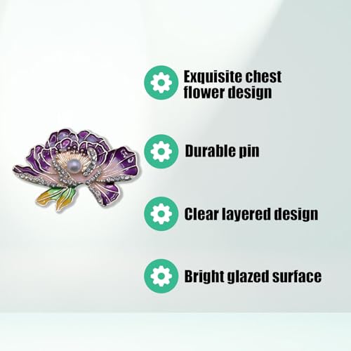 Image of Elegant Flower Brooch for Women - Vintage Floral Lapel Pin, Large Rose Brooch Pin for Dress, Wedding, Scarf, Hat - Stylish Fabric Flower Pin, Fashion Jewelry Gift for Mom, Wife, Bridesmaids