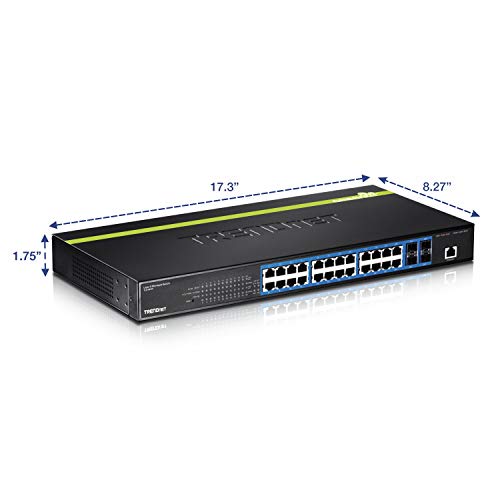 Image of TRENDnet 24-Port Gigabit Layer 2 Switch with 4 Shared Mini-GBIC Slots, 48 Gbps Switching Capacity, SNMP, Lifetime Protection, TL2-G244