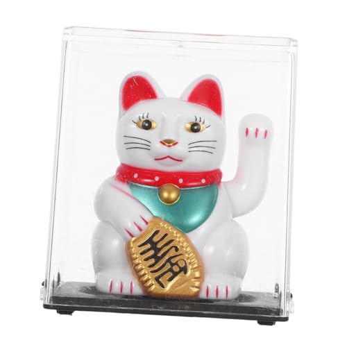 Chat agitant Maneki Neko solaire doré pour décoration Feng Shui de la maison