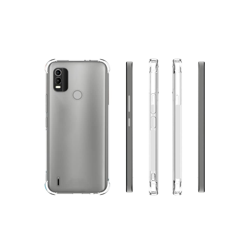 Image of A Accessories kart Rubber Bumper|| Transparent|| Edge To Edge Protection Back Case Cover For Nokia C21 Plus-Transparent