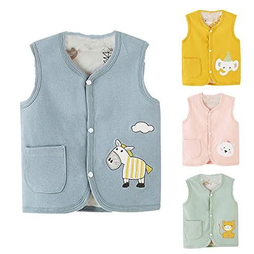 Padded Vest for Boy Girls Lightweight Winter Jacket Outwear Kids Sleeveless Button Stand Collar Padded