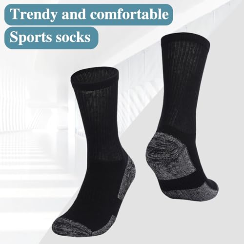 6-2 Pairs Work Socks for Men,Moisture Wicking Reinforced Cushioned Boot Crew Cotton Heavy Duty Workout Socks4