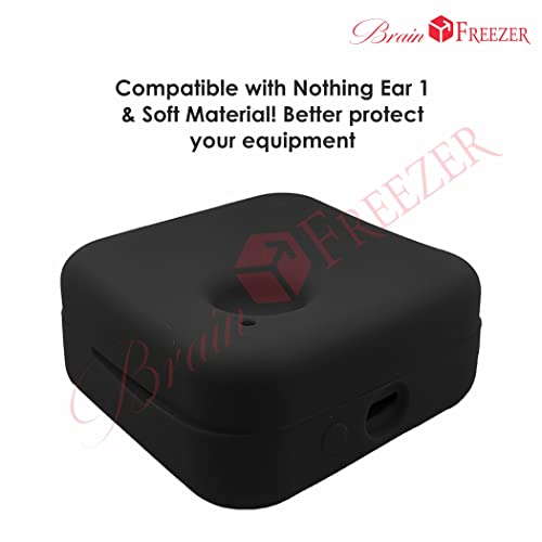 Image of Brain Freezer Stylish Soft Silicone 360 Full Protection Case Cover (Front & Back) Compatible with Nothing Ear (1) Black (Device Not Included)