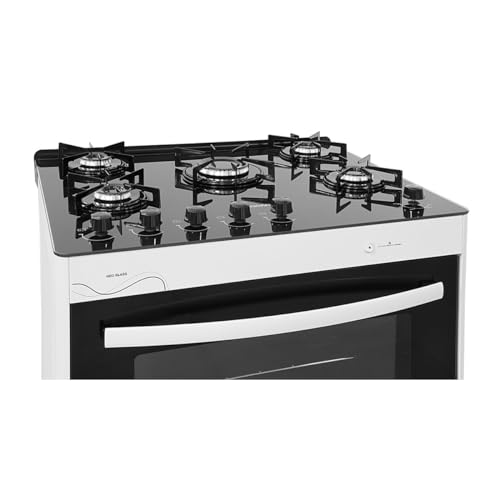 SUGGAR FOGÃO NEO GLASS BRANCO MESA DE VIDRO 5 BOCAS TREMPE 6 APOIOS ACENDIMENTO AUTOMÁTICO FGVNG510BR - Imagem 5