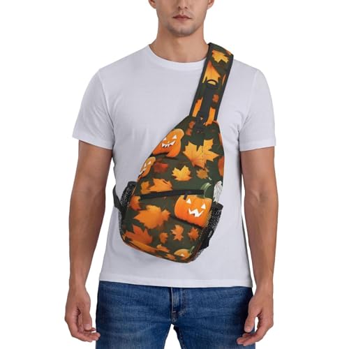 Mochila cruzada deportiva con estampado de calabaza miniatura 7