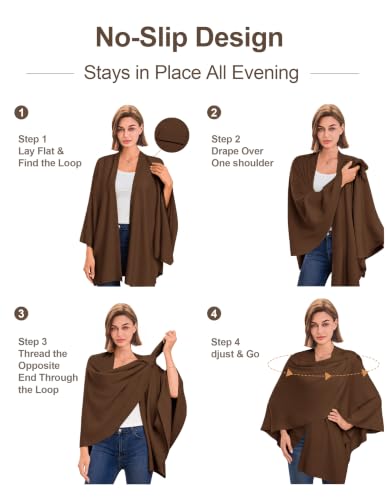 Image of PULI Womens Cross Front Poncho Shawl Wrap Elegant Wedding Formal Gift