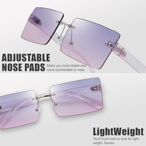 Image of The Fresh Minimalist Small Rectangular Sunglasses Clear Eyewear - Exquisite Packaging