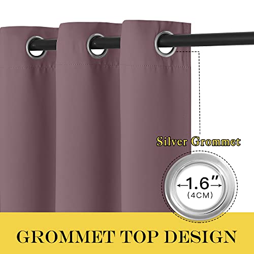 NICETOWN Room Divider Curtain 132 Inches Long, Wide Blackout Sliding Door Curtain for Bedroom, Room Darkening Privacy Window Covering for Patio Door (1 Panel Set, Dry Rose, 80 x 132 Inch)