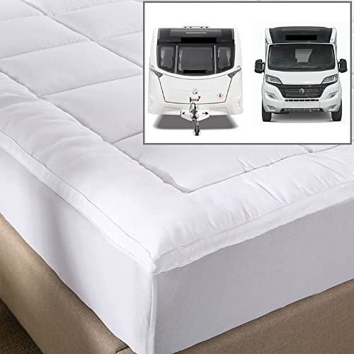 CARAVAN / MOTORHOME 800g CORNER CUT OFF FITTED Mattress TOPPER "PREMIUM RANGE” (8" (20cm Depth, Right Hand Cut Off)
