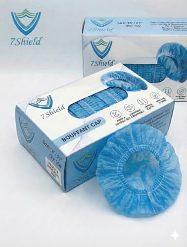 Image of Disposable Bouffant Caps for Women & Men | Non Woven Hair Net Cap | Elastic Head Cover for Hospital, Kitchen, Food Industry, Spa & Salon Use (Blue, PAck Of 50)
