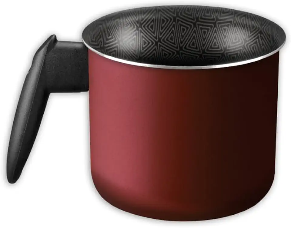 Fervedor Rochedo Facilita Vermelho 15cm com Antiaderente Resist - Limpa Fácil e Dura Mais, reforçado com Partículas Minerais e Cabos Reforçados