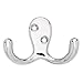 Ambipolar Heavy Duty Decorative Double Prong Robe Hook - Wall Mounted (Screws Included) Chrome, 8 pack