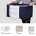 Lifewit 90L Large Storage Bags, Closet Organizers and Storage, Clothes Storage Bins with Lids, Foldable Storage Containers with Reinforced Handles for Clothing, Blanket, Bedding, Comforter 3 Pack Blue