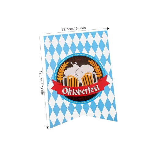 Cabilock 3 Sätze Oktoberfest Festivalfahnen Mit Stangen Party-Couplet-Ornament Wimpelbanner Foto Girlande Dekorationsbanner Bierparty-Dekoration Bierfahnen Und Banner Und Schilder Papier