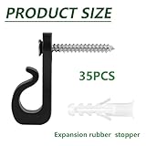 Moosono Q-Hanger 35 Pcs Screw-in Hooks，Fence Hooks for Outdoor Lights, Outdoor Hook, Fence Hanging - Home and Garden Use - Image 3