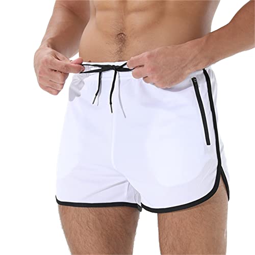 Shorts de corrida masculino com bolsos para treino de ioga, corrida, shorts esportivos 2 em 1, short