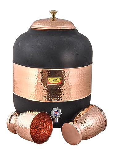 Recipiente de cobre contra el agua tibia de plástico con vasos para casa 5