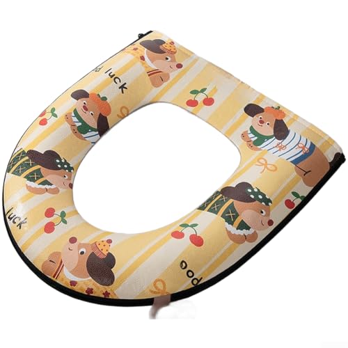 Shophubio Funda impermeable para asiento de inodoro con diseño de cremallera de aromaterapia, forro acolchado de poliuretano suave sin lavado para asientos estándar, accesorio de baño con aroma fresco