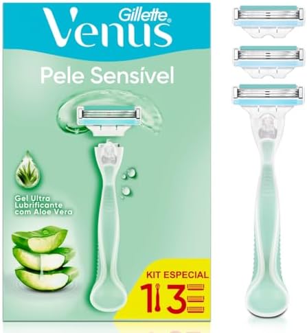 Gillette Venus Pele Sensível Aparelho de Depilar Recarregável com...