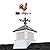 18" Square Manchester Vinyl Cupola with Black Aluminum roof and Copper Bantam Red Rooster Weathervane by Good Directions
