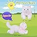 Plush Cat Stuffed Animal White Cat Realistic Toy Super Soft Kitten Cuddly Pet Kitty Fluffy Soothing Hugging Sleeping Birthday Christmas Children's Day Gift for Kid 14.96
