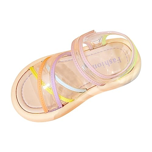 Girls Transparent Colorful Straps Straps Pvc Soft Bottom Anti Slip Sandals Beach Daily So So Shoes For Kids Size 11c