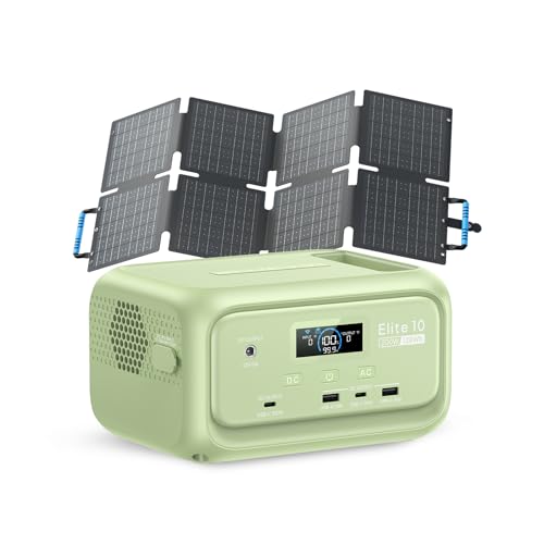 Image of BLUETTI Solar Generator Elite 10 with 60W Solar Panel Included (Ship Separately), 128Wh Mini Power Station with 200W AC Port, Palm-Size Portable Power for Camping, Outages, UPS Backup (Meadow Green)