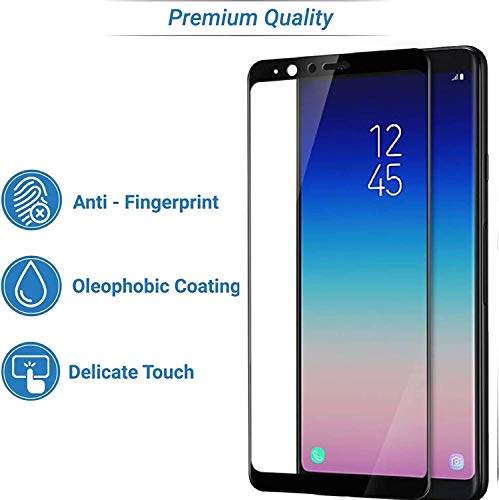 Image of Screen Protector for Samsung Galaxy A8 Star | A9 Star (Black) Tempered Glass Edge-to-Edge 6D Screen Guard With Installation Kit