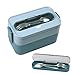 Resszo Lunch Box Kit Porta Pranzo da Ufficio 1600ml Bento Box in PP, 2 Strati Porta Pranzo con Posate per Picnic Scuola Uffici Adulto Bambini, Microonde Sicuro (Blu-1600 ml)