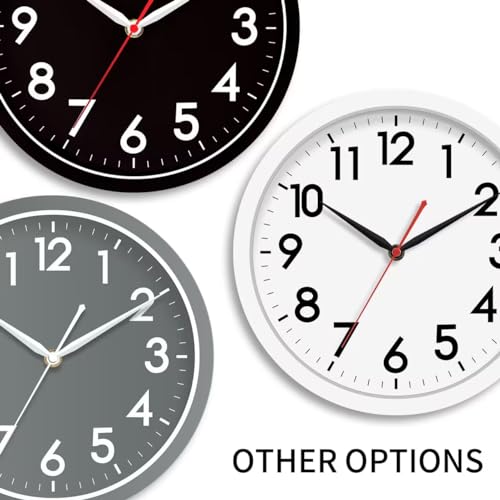 AKCISOT-Wall-Clock-10-Inch-Silent-Wall-Clocks-Battery-Operated-Non-Ticking-Modern-Silver-Clock-Decorative-for-Kitchen-Bathroom-Bedroom-Living-Room-Office-HomeSilver AKCISOT Wall Clock 10 Inch Silent Wall Clocks Battery Operated Non Ticking Modern Silver Clock Decorative for Kitchen Bathroom Bedroom Living Room Office HomeSilver