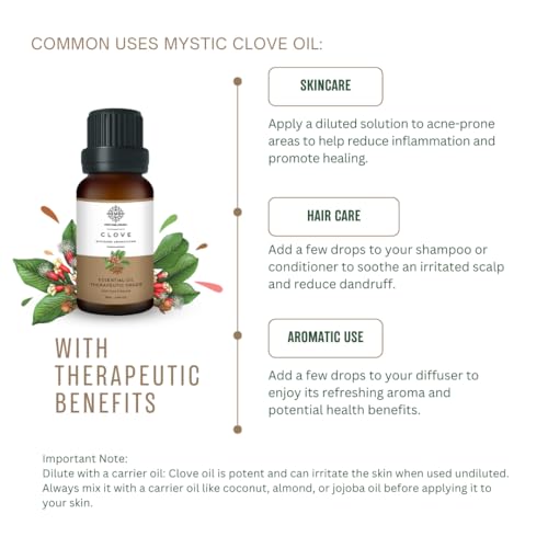 Image of Clove Essential Oil | 100% Pure & Undiluted Therapeutic Grade | Oral Care, Skin & Hair Care & Antioxidants - 15ml