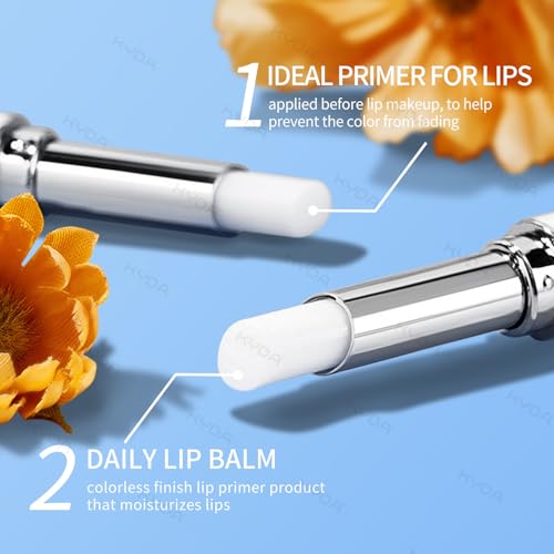 kyda 2 pcs lip primer colorless tint smoothes and refines lips moisturizing primer for lips sheer lightweight lip base lipstick primer amp daily lips balm