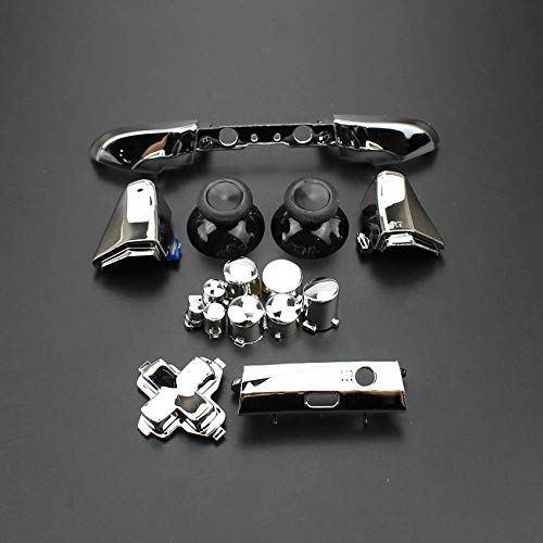 Kit boutons manette Xbox One S argent chrome de rechange complet