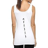 TREELANCE Camiseta regata feminina de algodão orgânico para ioga e lua espiritual, White Yoga Evolution, M