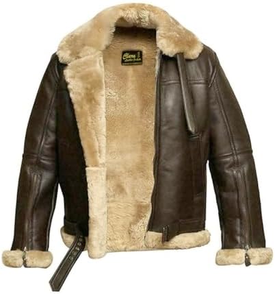 NEW AVITOR B3 RAF WW2 BOMBER GENUINE LEATHER JACKET MEN FAUX FUR COAT