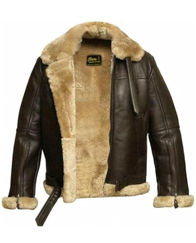 NEW AVITOR B3 RAF WW2 BOMBER GENUINE LEATHER JACKET MEN FAUX FUR COAT